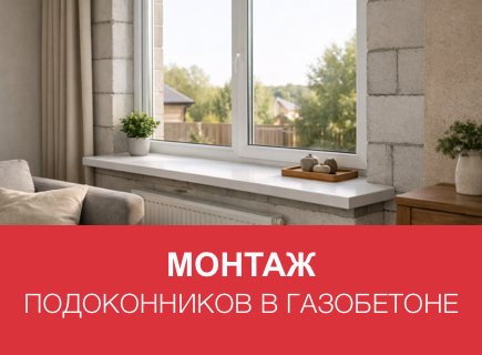 Выбор и монтаж подоконников в газобетонных домах в Твери